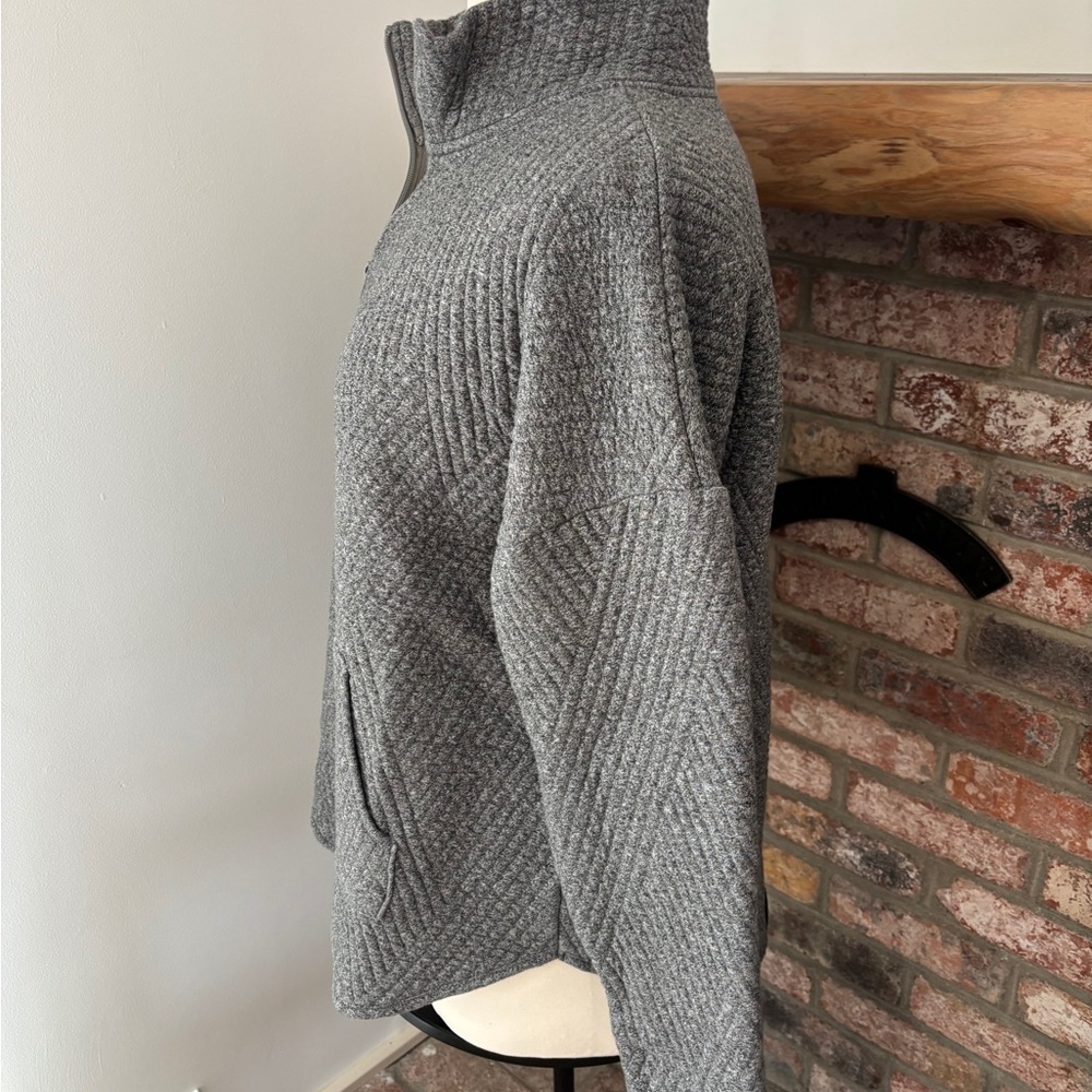 GAP Gray Textured Half-Zip Pullover - image 4